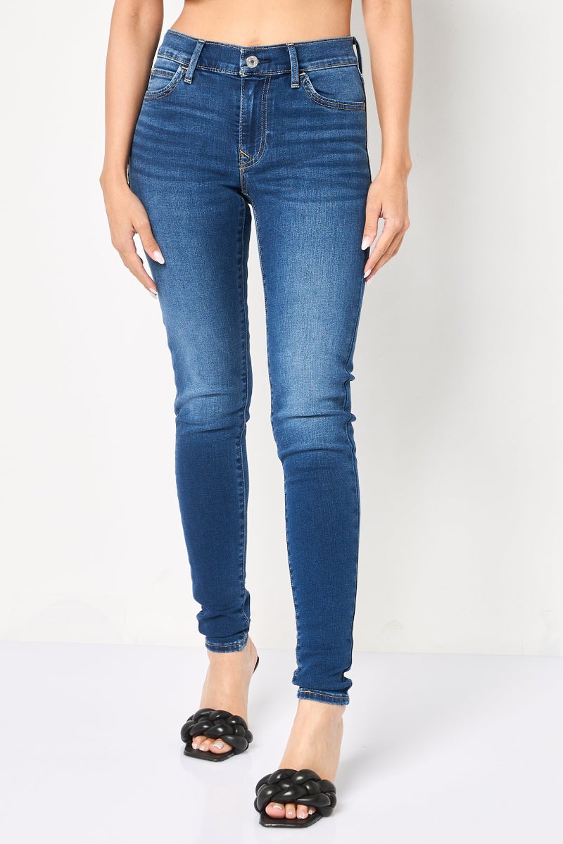 Levi's Women Super Skinny Fit Washed Stretchable Jeans, Blue - Image 1