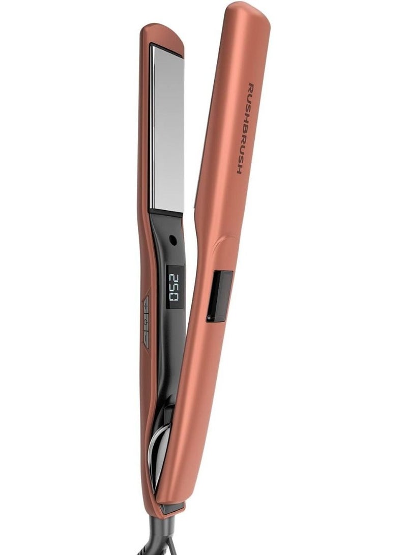 Rush Brush X2 Max Straightener Titanium Plates 250°C 18 Heat Level MHM Plate Fast Heating - Rose Gold - Image 3