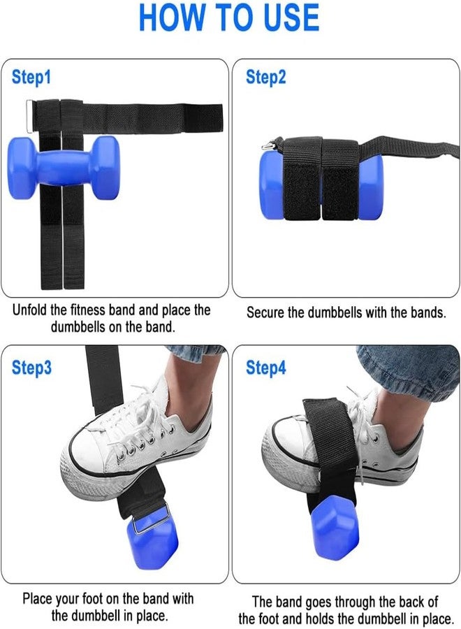 Xemz Dumbbell Foot Attachment, 2 Pcs Tibialis Trainer Strap Leg Lifting Weight Holder, Adjustable Ankle Weights Ankle Straps for Weight Lifting, Leg Workouts, Hip Flexors, Shin Splint, Hamstring Curls - Image 5