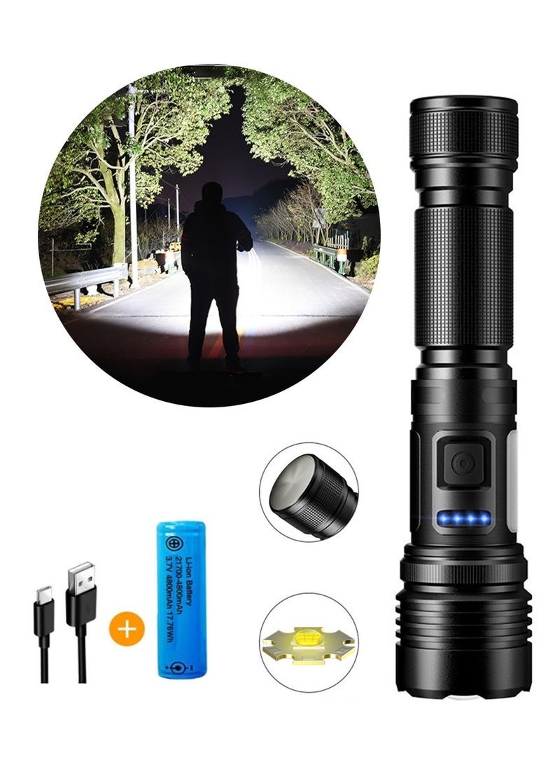 Bukela Super Bright 20000 High Lumens Led Flashlight Rechargeable 7 Modes Zoomable Torch With COB Side Light Type-C Fast Charging IPX67 Waterproof Power Display Flashlights Tail with Super Strong Magnet for Emergencies Hiking Camping - Image 1