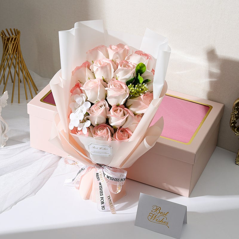 18 Window Rose Soap Bouquet Gift Box Graduation Season Valentine'S Day Gift Bouquet - Image 1