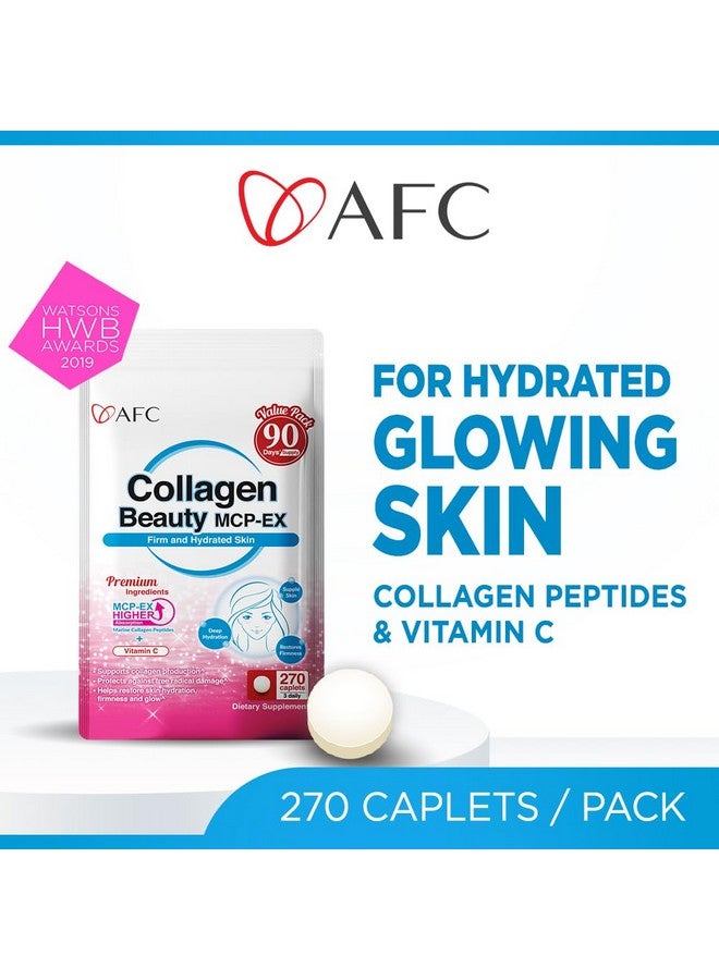 Afc AFC Japan Collagen Beauty MCP-EX with Marine Collagen Peptide, 1.5X Better Absorption Than Other Collagen, for Anti-Aging, Skin, Hair, Nails, Bone and Joints, for Women & Men, 90 Days Supply 