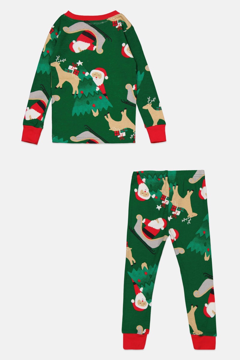 carter's طقم تي شيرت وسروال مطبوع بالكامل للأطفال الصغار، أخضر/أحمر - Image 2