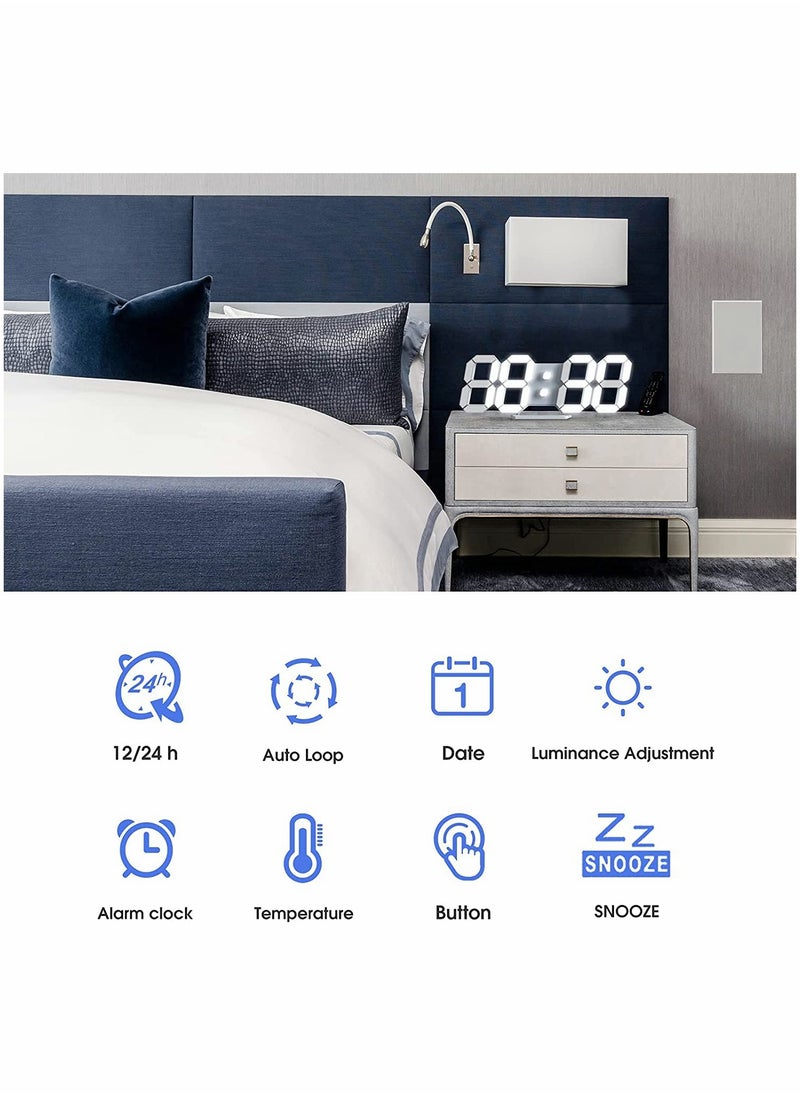 Generic - Sleek 3D Digital Alarm Clock with Adjustable Brightness, 12/24H Time/Date/Temperature Display, Perfect for Kitchen, Office, Living Room, and Classroom - Image 1
