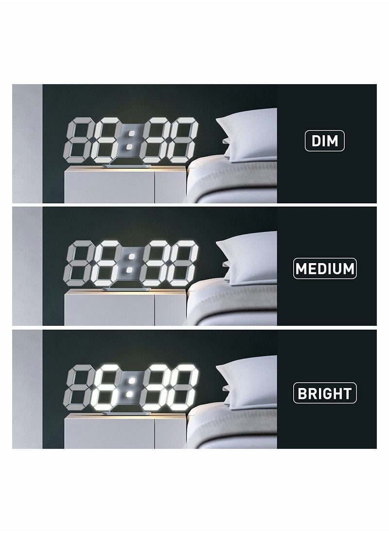Generic - Sleek 3D Digital Alarm Clock with Adjustable Brightness, 12/24H Time/Date/Temperature Display, Perfect for Kitchen, Office, Living Room, and Classroom - Image 1