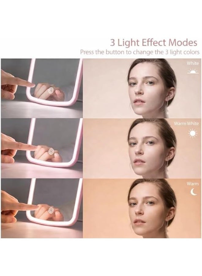 Rechargeable lighted makeup mirror – 3 lighting modes, adjustable brightness, portable, multi-color - Image 3