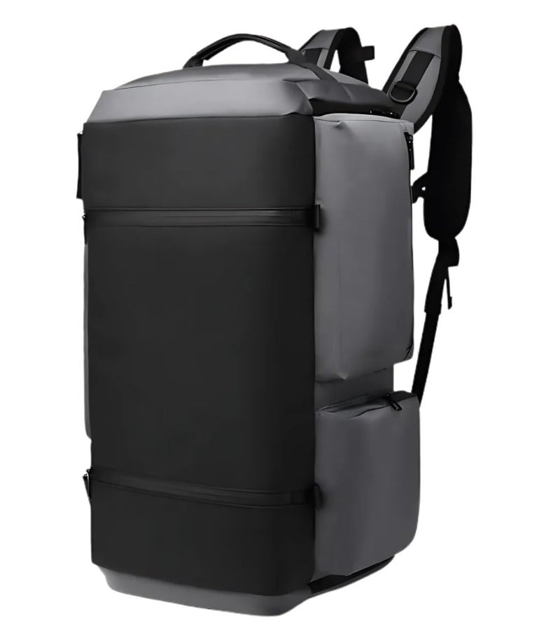 OZUKO حقيبة ظهر للسفر للجيم والمشي والتخييم والسفر للأعمال بتصميم مضاد للسرقة سعة 52 لتر تخزين أحذية كبيرة، رمادي، 9326 - Image 1