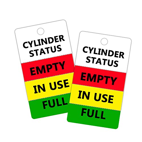Besttile Cylinder Status Sign Tags,Full,in Use,Empty Cylinder Cardboard，4x2 Inch,100 Pcs Per Pack - Image 1