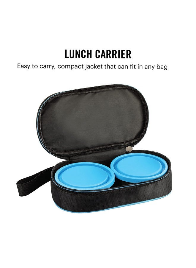 Cello CELLO Eco Bite Stainless Steel Lunch Box 2 Container with Jacket, Blue | Microwave Safe & Leak Proof Containers | Full Meal and Easy to Carry  - Image 3