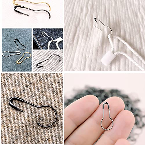 Transun Moo 500Pcs Black Safety Pins 0.8" Metal Bulb Pins Gourd Pin Clothing Tag Pins Calabash Pin for DIY Craft, Home Accessories - Image 5