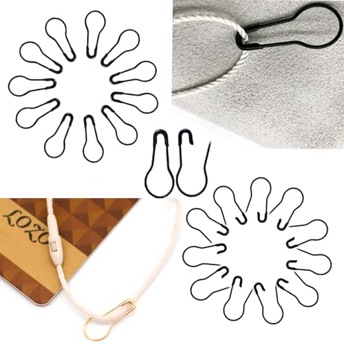Transun Moo 500Pcs Black Safety Pins 0.8" Metal Bulb Pins Gourd Pin Clothing Tag Pins Calabash Pin for DIY Craft, Home Accessories - Image 3