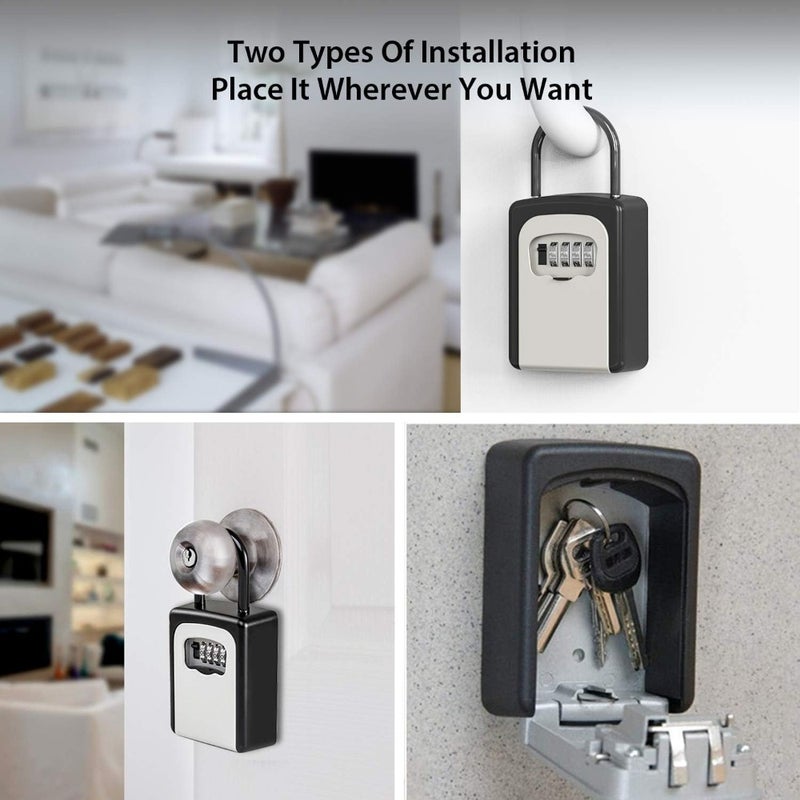 Key Lock Box, Combination Lockbox with Code for House Key Storage, Combo Door Locker 2 Pack - Image 4