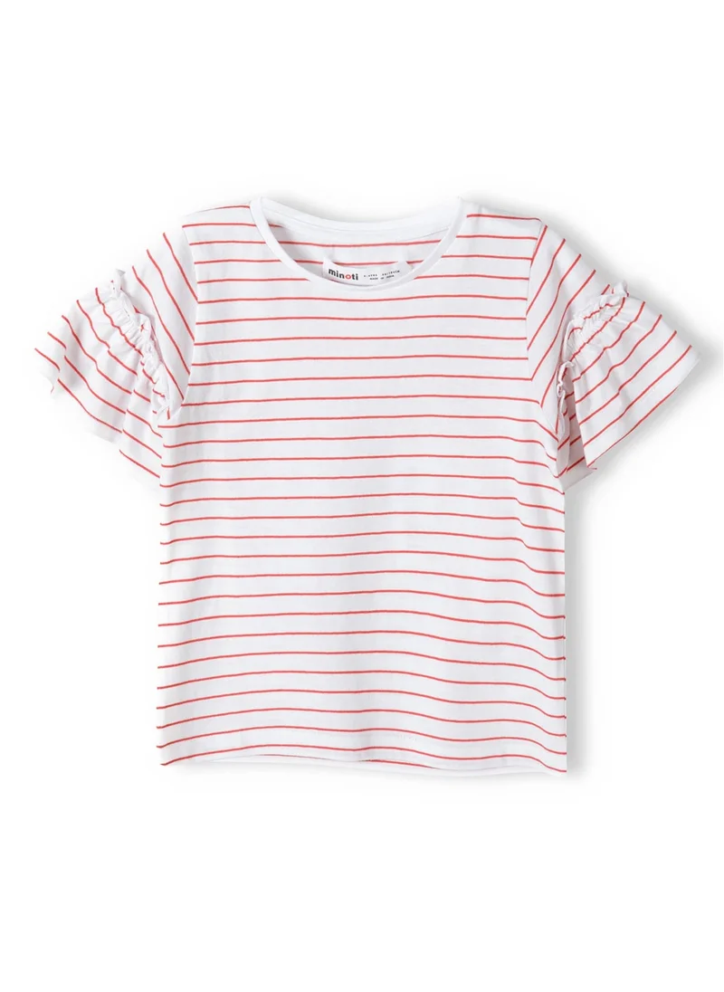 MINOTI Girls T-Shirt with Ruffle Sleeve Detail