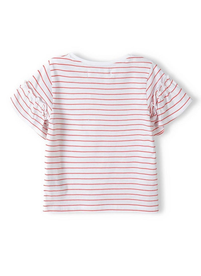MINOTI Girls T-Shirt with Ruffle Sleeve Detail - Image 3
