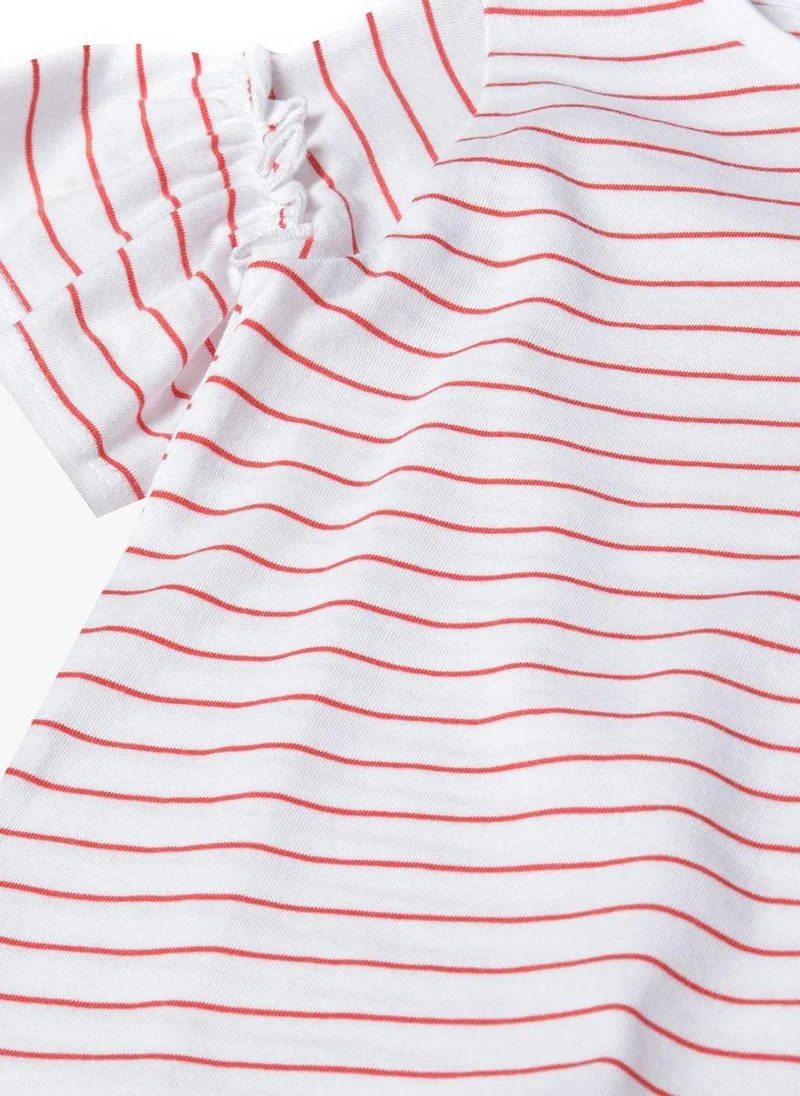 MINOTI Girls T-Shirt with Ruffle Sleeve Detail