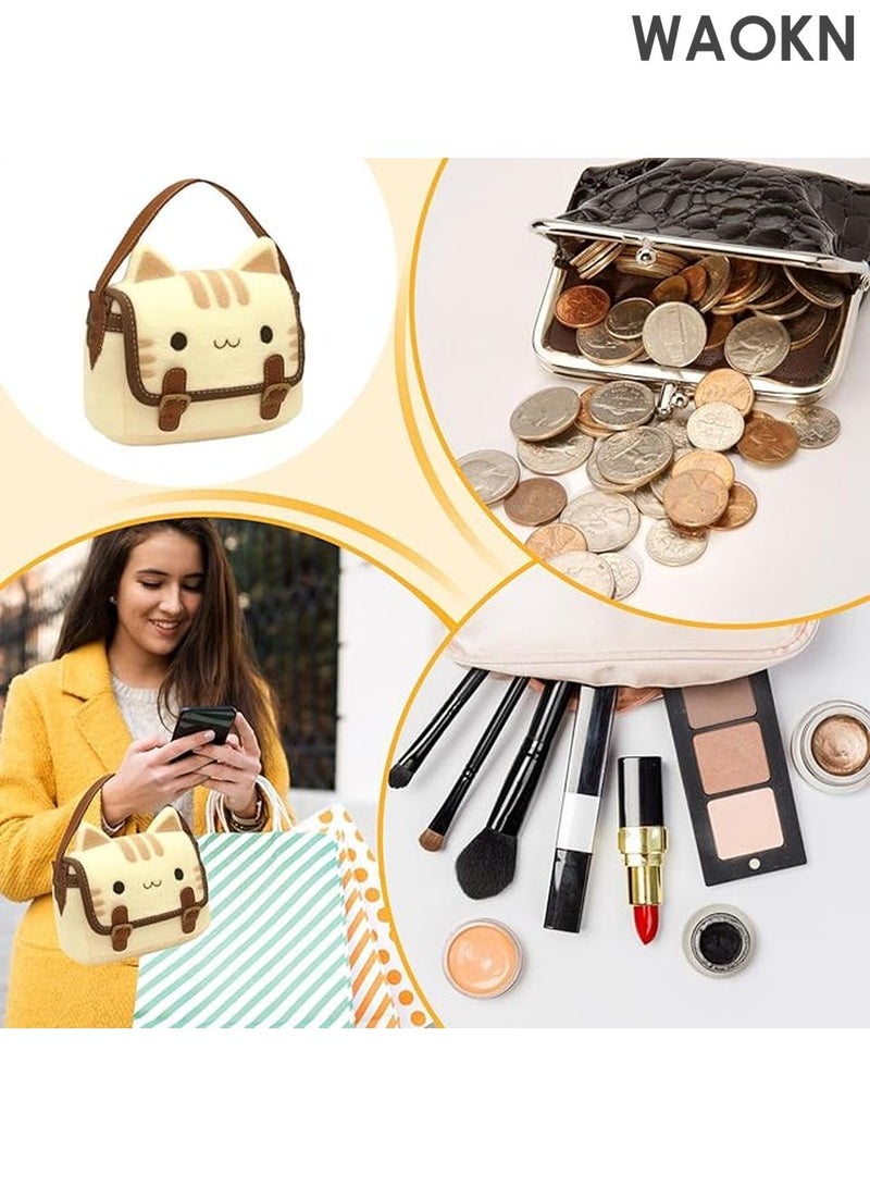 WAOKN Women's plush cat toy bag, cute cat messenger bag | Cute plush cat toy messenger bag | Women's multi-purpose plush animal messenger wallet for coins and cosmetics - Image 5