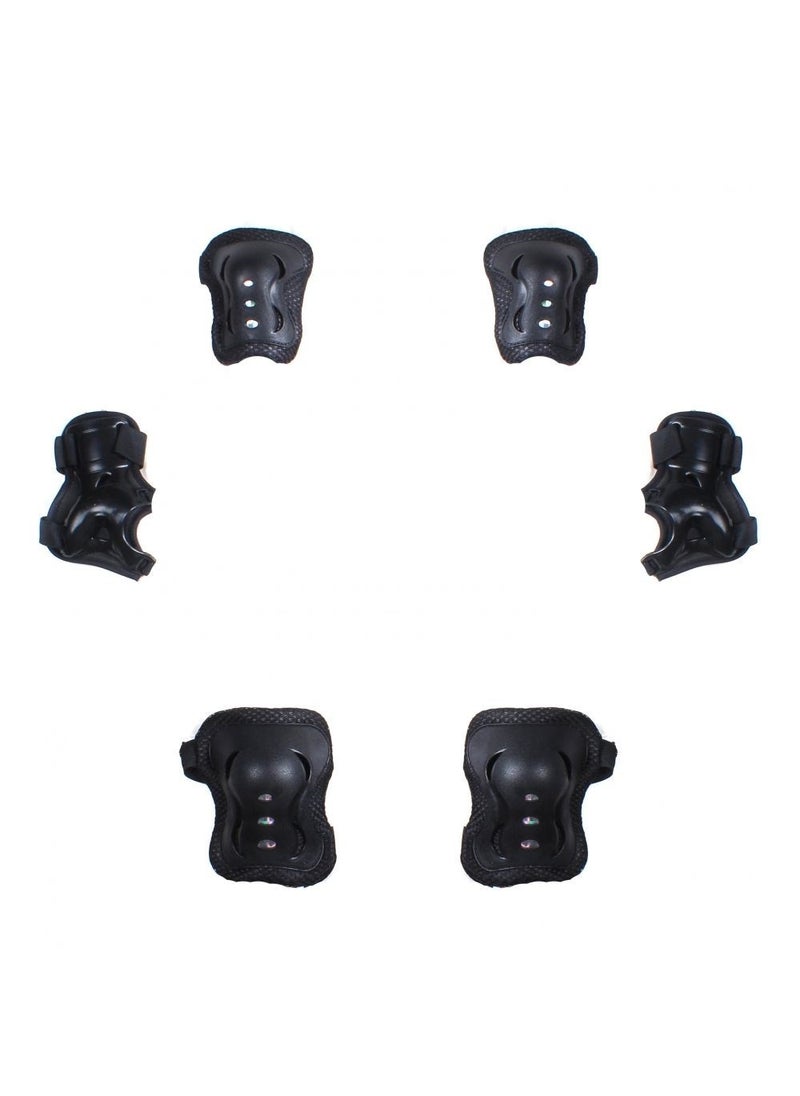 XBYC 961 Bsklt Elbow Pads Knee Pads Bracelet Set of 6 Luxury Black 