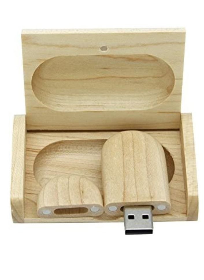 AROAQ 16GB Maple Wood 3.0 USB Flash Drive with Wooden Box U Disk Memory Stick Pen Drive  - Image 1