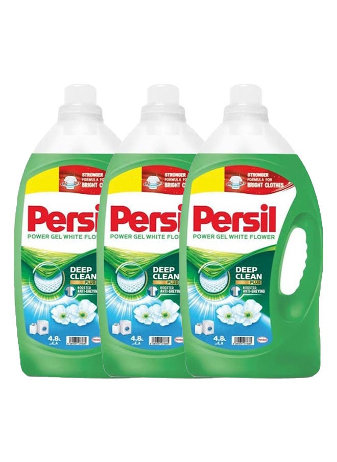 Persil Power Gel Liquid Laundry Detergent with Deep Clean Technology White Flower 4.8L Pack of 3  - Image 1