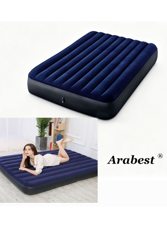 Standard Pillow Rest Air Mattress: Fiber-Tech – Twin Size – Built-in Electric Pump – 10in Bed Height – 300lb Weight Capacity,Navy
