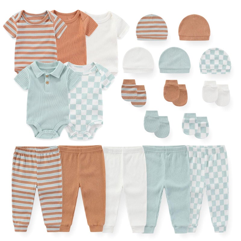 JELYLOVE Unisex Baby Boy Girl Bodysuits Sets 20 Pack Cotton Casual New Born Clothes Comfort Infant Outfit Essentials - Image 1