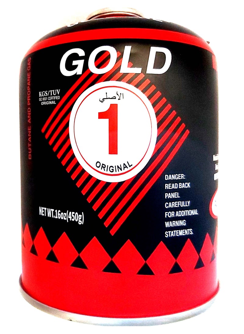GOLD ONE Screw Type Butane Gas Catridge 450 gm | Camping Gas | Propane Gas for Portable Camping Stove | Picnic Stove  - Image 2