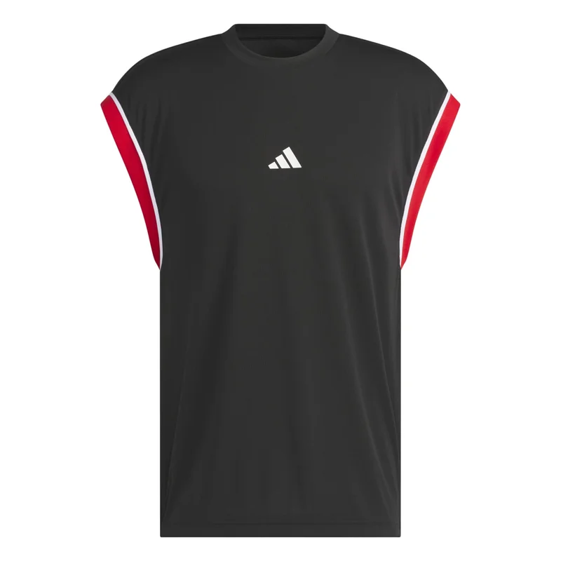 adidas بلوزة كرة سلة بوس تانك سوداء للرجال مقاس XS