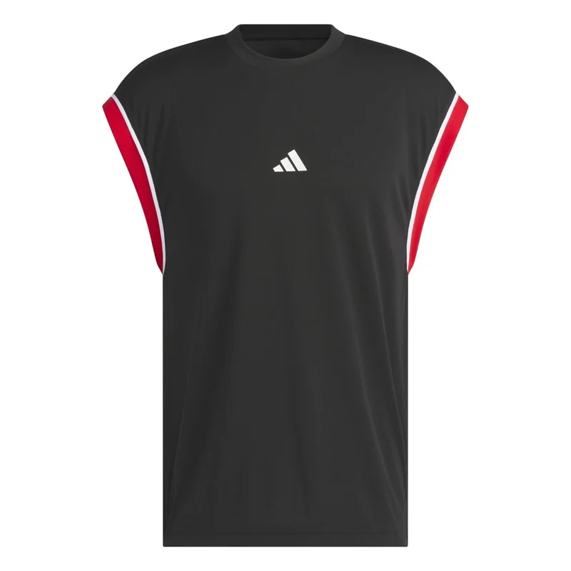 Adidas BLACK/REDSLD Basketball All World Sleeveless Tank Top for Men | Best Price UAE