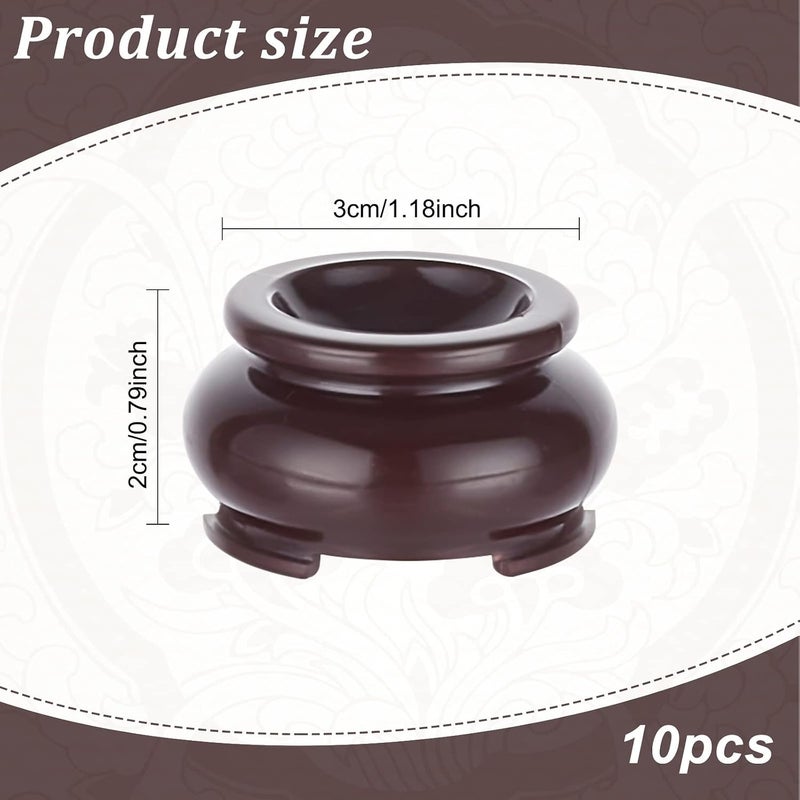 beinkmake 10pcs Crystal Sphere Holder Stand Imitation Wood Crystal Display Holder Decorative Ball Stand Egg Holders for Ball Base Display Pedestals Globe Decor - Image 2