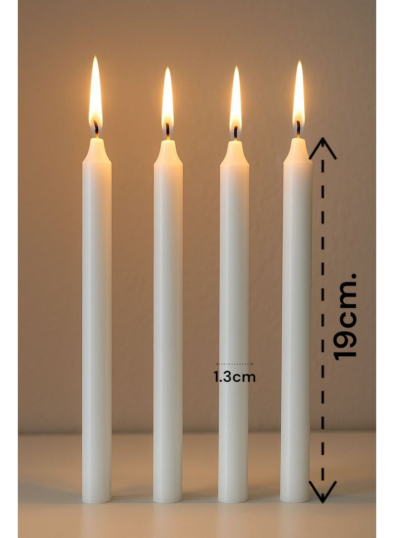 VENDIX Classic White Candles, Height 19cm, Diameter 1.3cm, Set of 8, Wedding and Dinner Table Decor  - Image 2