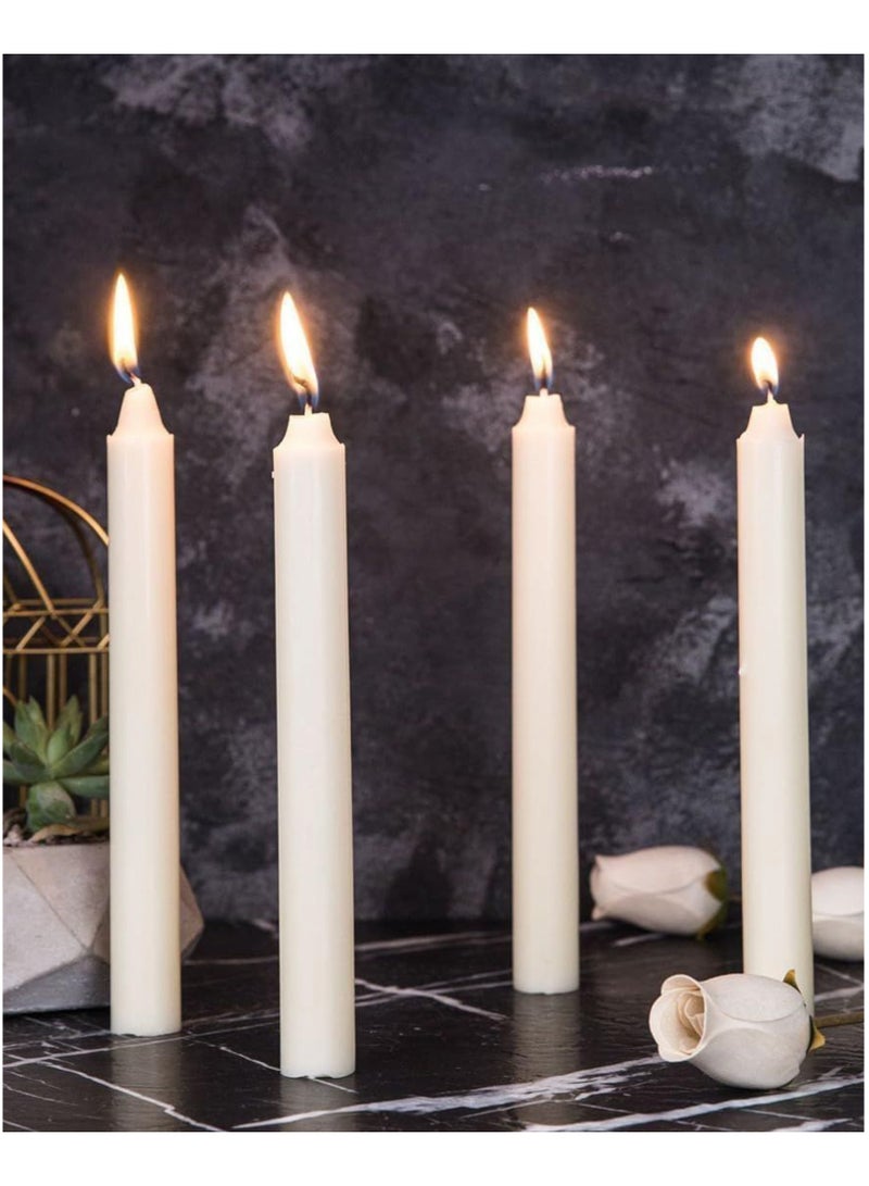 VENDIX Classic White Candles, Height 19cm, Diameter 1.3cm, Set of 8, Wedding and Dinner Table Decor  - Image 3