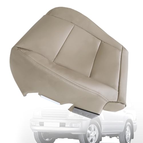 FZJDSD Ivory Tan Driver Side Bottom Replacement Microfiber Leather Seat Cover Compatible with Toyota Land Cruiser 1998 1999 2000 2001 2002 2003 2004 2005 2006 2007 - Image 1
