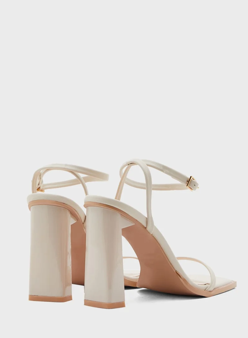 ELLA Square Toe Ankle Strap Sandal