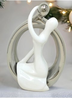 White & Silver Couple: Height 24cm
