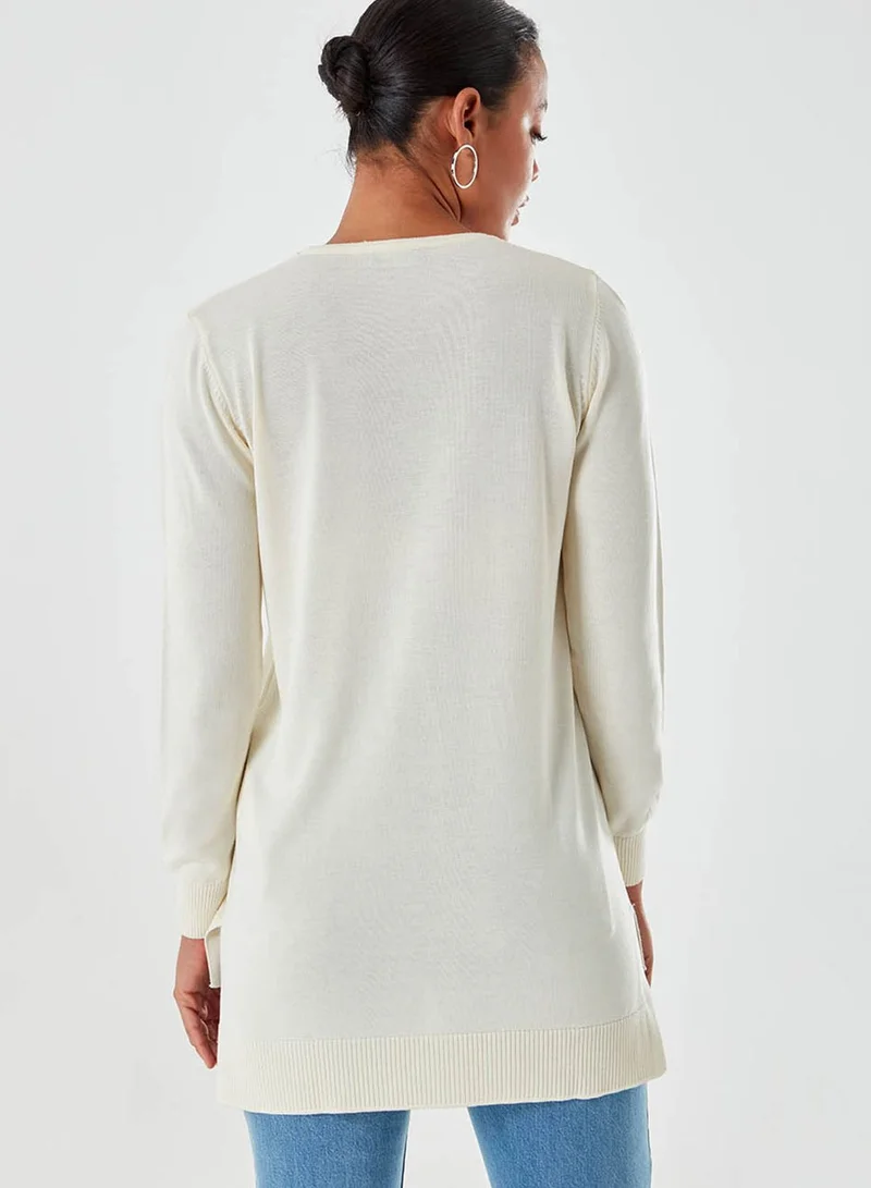 MIZALLE Crew Neck Tunic