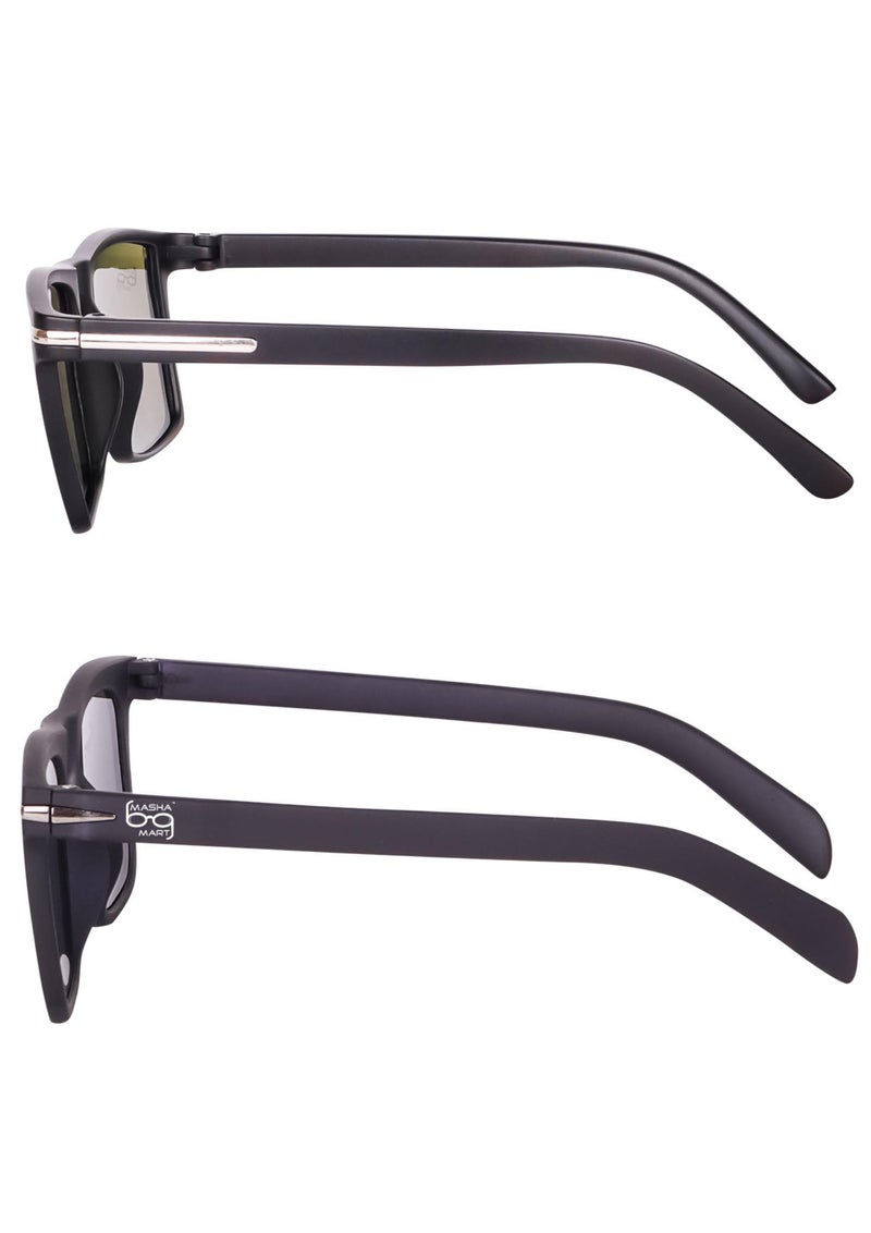 mashamart® Aviator Sunglasses for Men with Polarised Lenses,UV Protected Goggles, Black and Blue Mercury, Set of 2 - Image 4