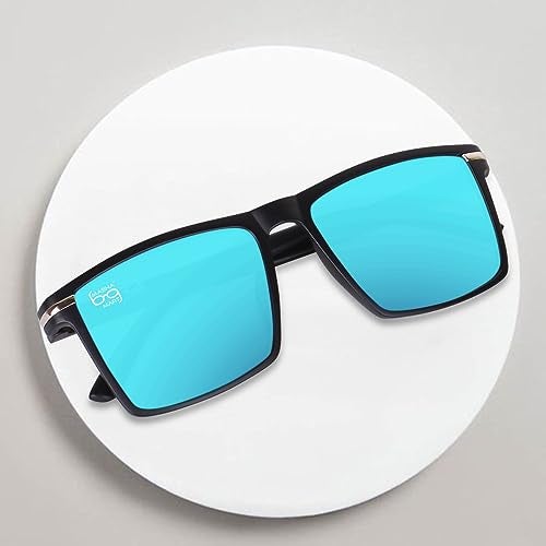 mashamart® Aviator Sunglasses for Men with Polarised Lenses,UV Protected Goggles, Black and Blue Mercury, Set of 2 - Image 5