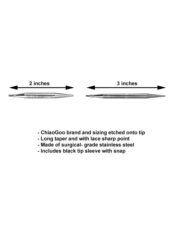 ChiaoGoo Twist Red Lace Shorties 2 & 3-Inch Large Blue 7230-S Interchangeable Knitting Needle Set, 10-Pairs Sizes US 4, 5, 6, 7, 8, Stainless Steel with 3 Cords Bundle with 1 Artsiga Crafts Large Bag - Image 4