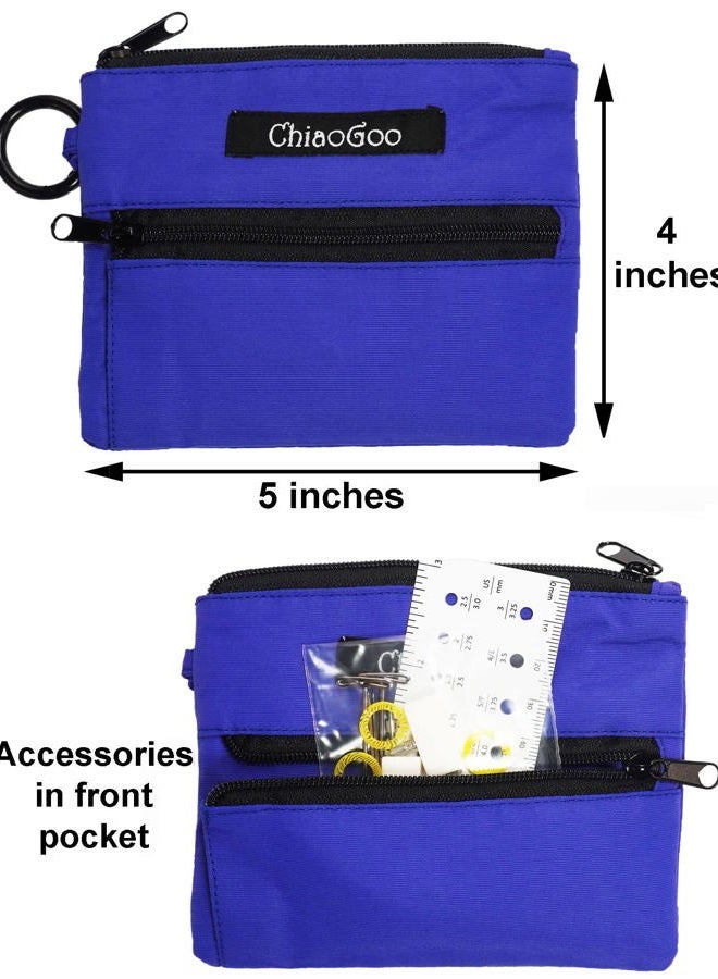 ChiaoGoo Twist Red Lace Shorties 2 & 3-Inch Large Blue 7230-S Interchangeable Knitting Needle Set, 10-Pairs Sizes US 4, 5, 6, 7, 8, Stainless Steel with 3 Cords Bundle with 1 Artsiga Crafts Large Bag - Image 2