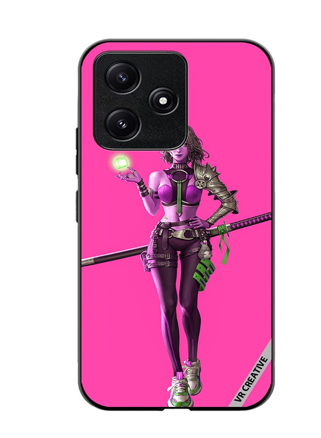 VR CREATIVE غطاء حماية لهاتف Xiaomi Poco M6 Pro 5G بتصميم فتاة خيالية متعدد الألوان - Image 1