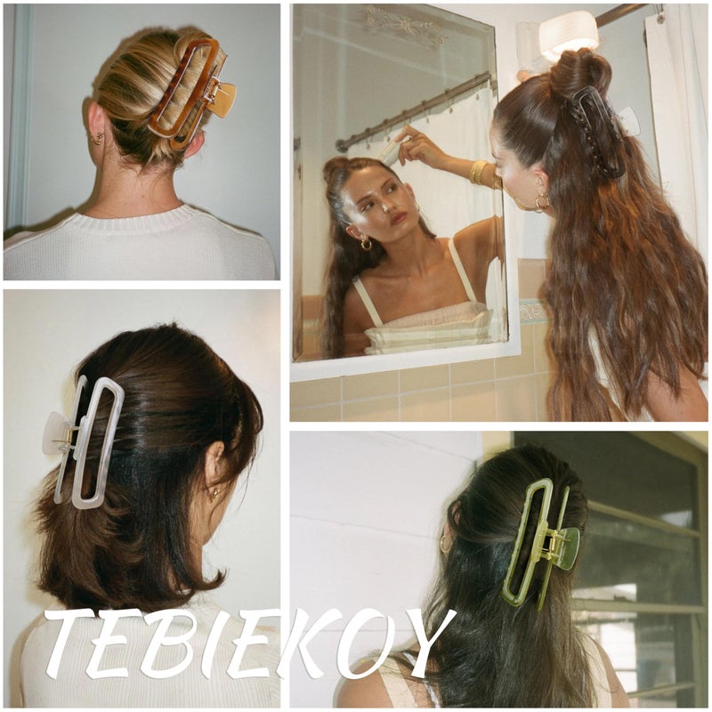 TEBIEKOY 5 Inch Extra Large Claw Clips for Women â€“ Rounded Unbreakable Jumbo Hair Clips for Thick Hair, Strong Hold Non-Slip XL Hair Accessories for Women & Teen Girls - Image 5