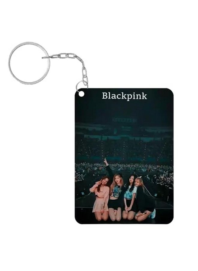 INDIACRAFT Premium (Pack of 4) BTS Black Pink Single Sided Printed Keychain For Bike, Scooty, Car, Acrylic Keyholder (Sky Blue) - Image 2