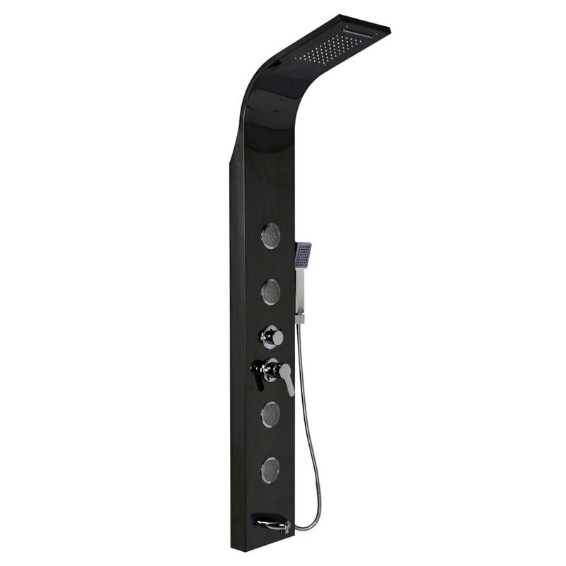 ZEECRY Shower Panel Stainless Steel 304 for Bathroom | 5 in 1 Rainfall Body Massage System | Matte Black Wall Mount Italian Luxury Shower Set - Image 1