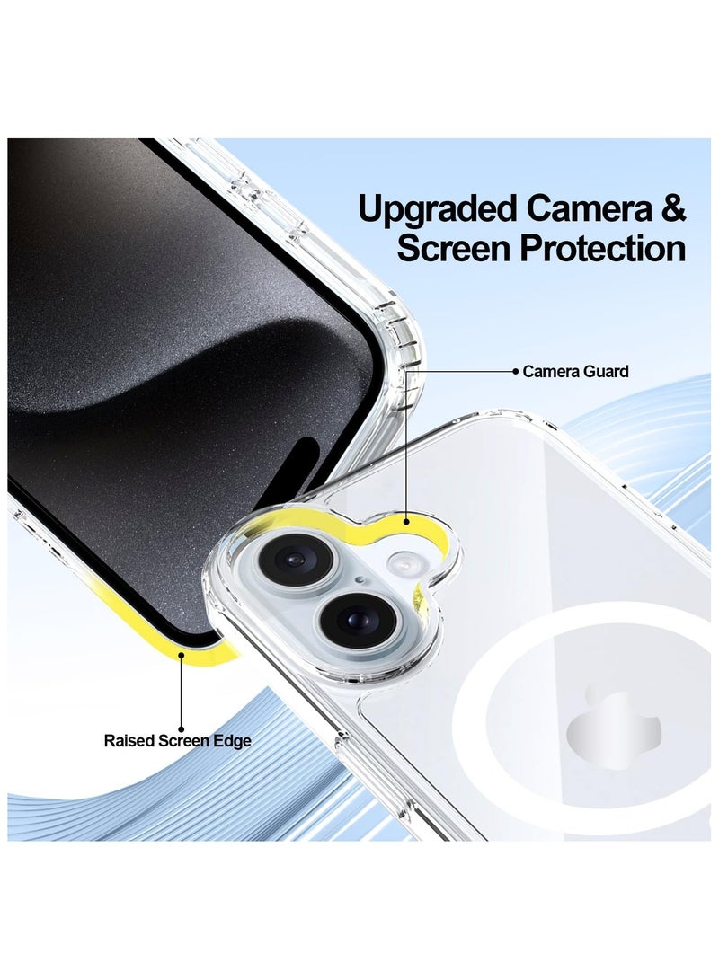 Case Cover for iPhone 16 6.1 inch, Compatible with MagSafe, Scratch-Resistant Back, Anti-Scratch Clear Back Magnetic Phone Cover