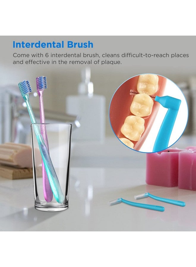 Fregum Vshaped Orthodontic Toothbrush For Braces With 6 Interdental Brushes Soft Bristles 6 Count - Image 3