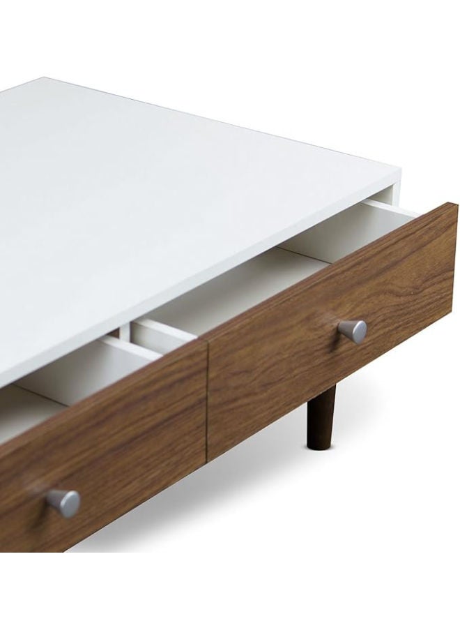 طاولة قهوة دوماني - ثنائية اللون الأبيض والبني الخالدة (C018) - Image 3