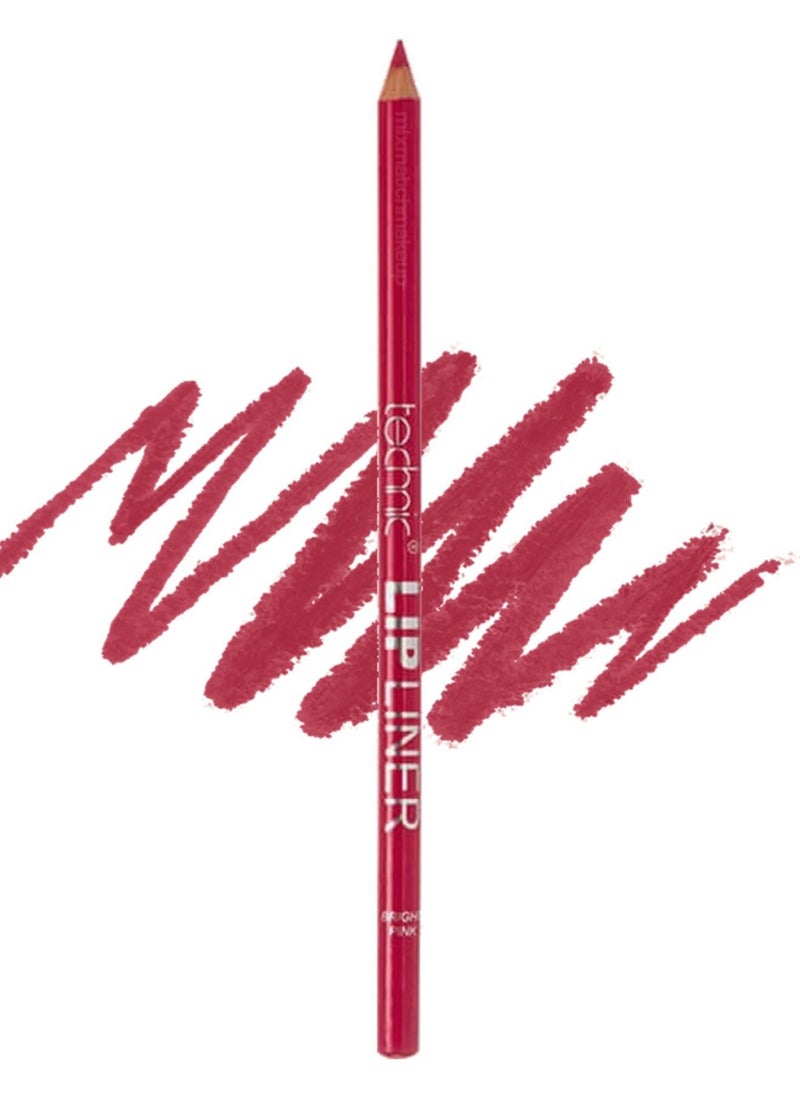 Technic Lip Liner Pencil with Sharpener - Bright Pink  - Image 1