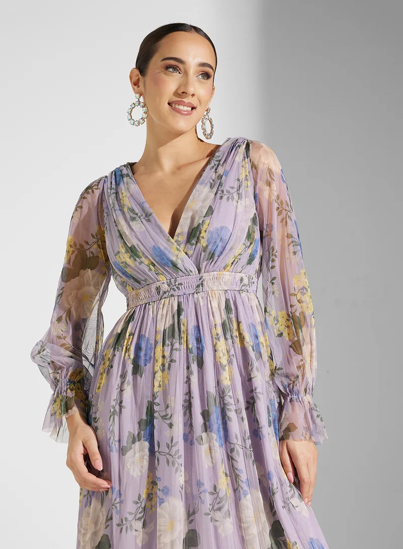 Anaya With Love Floral Chiffon Dress