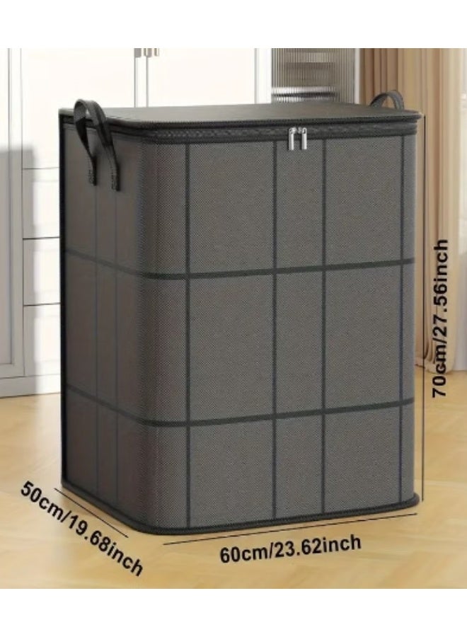 Hicomony Durable and Large Foldable Clothes Storage Bag - Washable Heavy-Duty Fabric for Storing and Transporting Clothes, Blankets, Quilts, and Toys with Sturdy Handle and Strong Zipper - Image 2