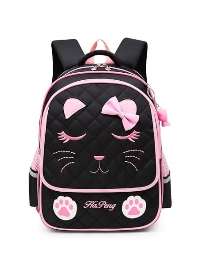 VIDOSCLA Kawaii Cat School Bag for Girls Kids Elementary Backpack Students Book Bag Primary School Bag for Teens - Image 1